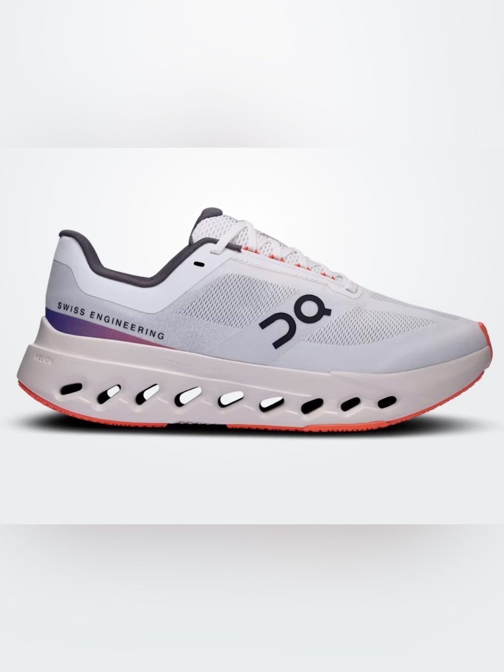 Like NEW! On Cloud “Cloudsurfer Next” Running Shoes. Colors: “White/Flame” 8.5